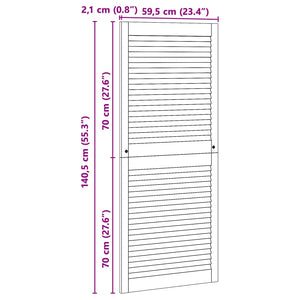 Schranktür Natur Kiefer 2er-Set 140,5x59,5cm