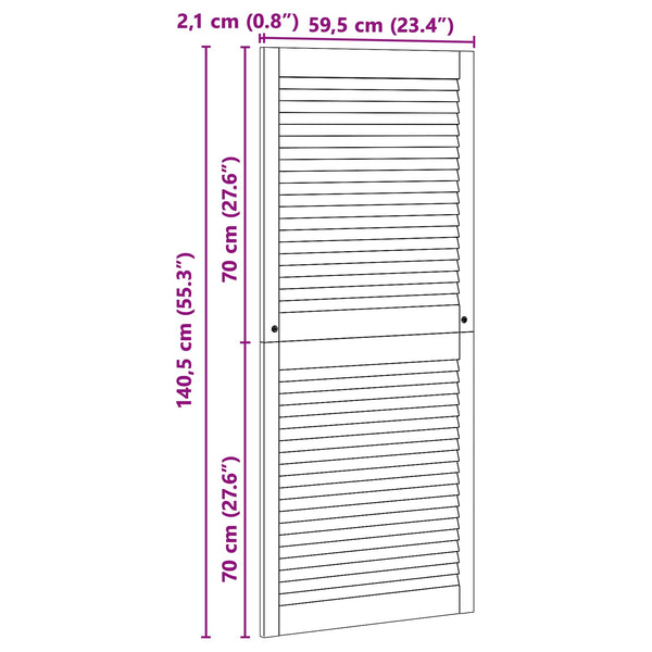 Schranktür Natur Kiefer 2er-Set 140,5x59,5cm