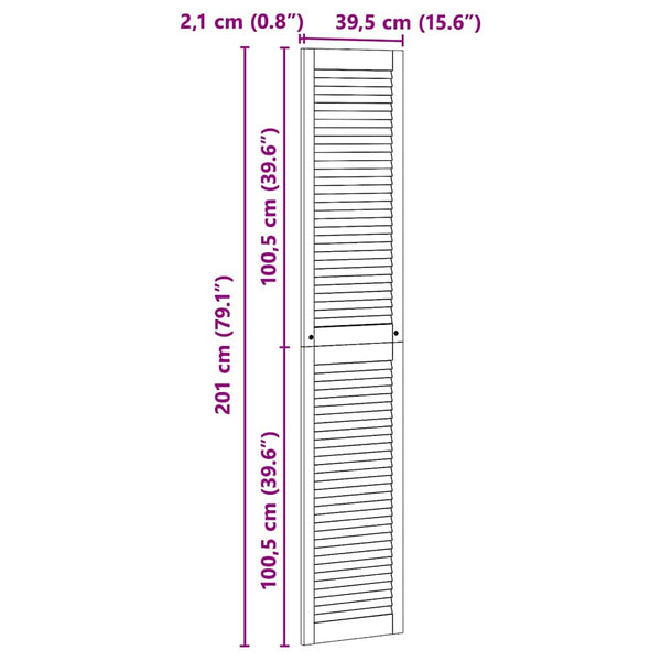 Massivholz Schranktür Kiefer Natur 39,5cm