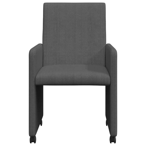 Esszimmerstühle mit Rollen, Dunkelgrau, 2er-Set