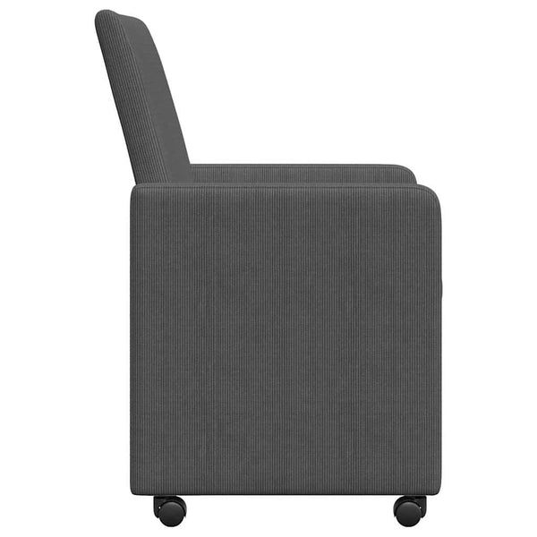 Esszimmerstühle mit Rollen, Dunkelgrau, 2er-Set