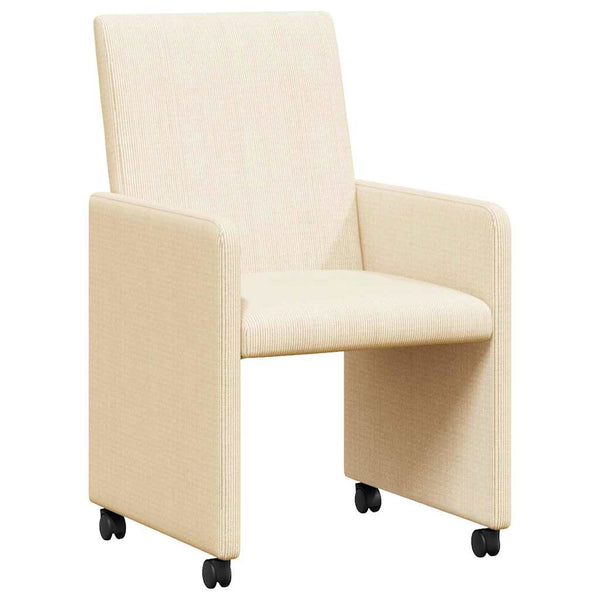 Esszimmerstühle Creme mit Rollen, 2er-Set