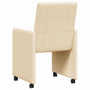 Esszimmerstühle Creme mit Rollen, 2er-Set