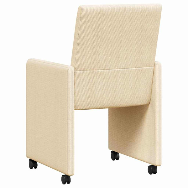 Esszimmerstühle Creme mit Rollen, 2er-Set