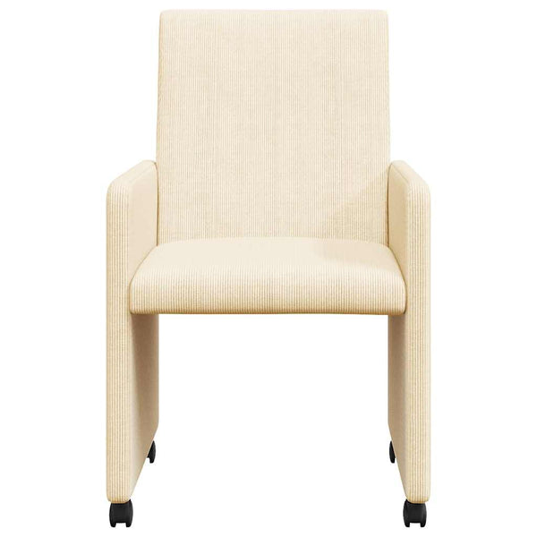 Esszimmerstühle Creme mit Rollen, 2er-Set