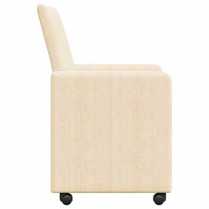 Esszimmerstühle Creme mit Rollen, 2er-Set