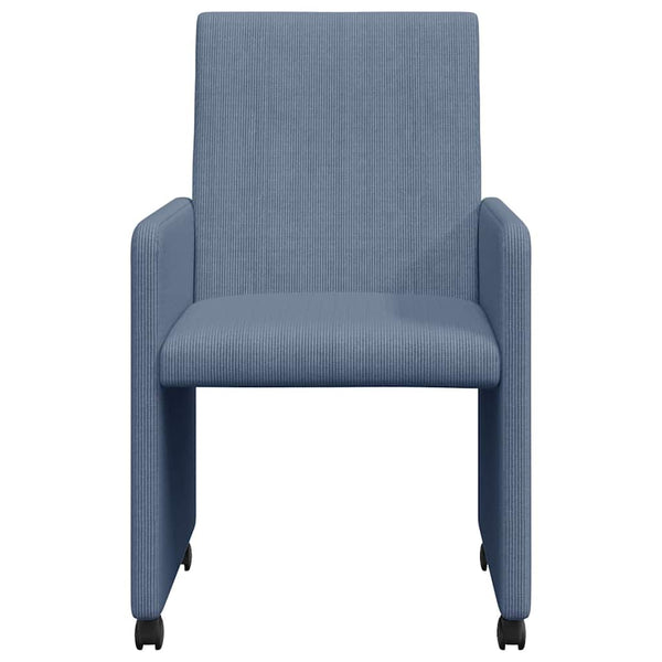 Esszimmerstühle mit Rollen, 2er Set, Blau