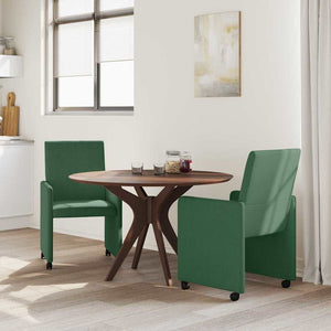 Esszimmerstühle mit Rollen Grau-Grün, 2er-Set