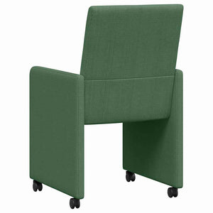 Esszimmerstühle mit Rollen Grau-Grün, 2er-Set