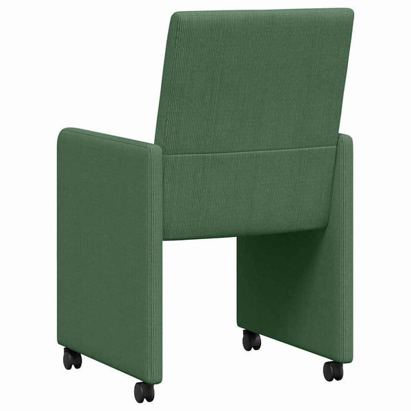 Esszimmerstühle mit Rollen Grau-Grün, 2er-Set