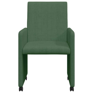 Esszimmerstühle mit Rollen Grau-Grün, 2er-Set