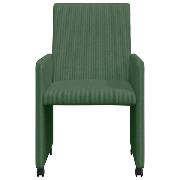 Esszimmerstühle mit Rollen Grau-Grün, 2er-Set
