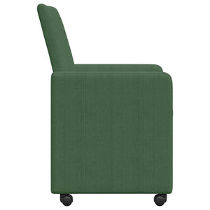 Esszimmerstühle mit Rollen Grau-Grün, 2er-Set