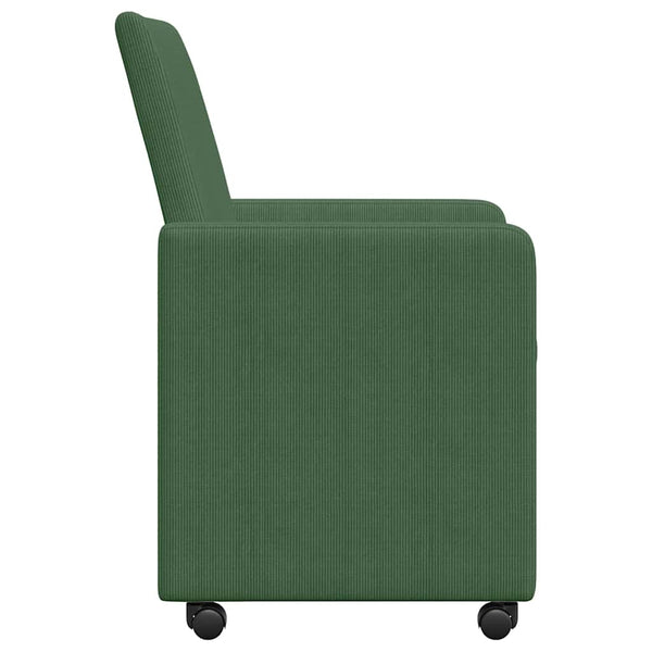 Esszimmerstühle mit Rollen Grau-Grün, 2er-Set