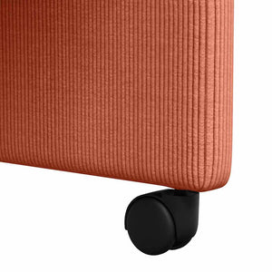 Esszimmerstühle mit Rollen, Rot Orange, 2er-Set