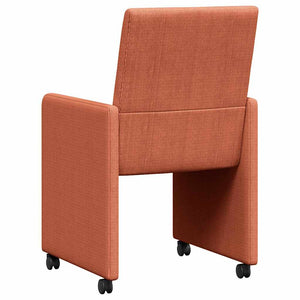 Esszimmerstühle mit Rollen, Rot Orange, 2er-Set