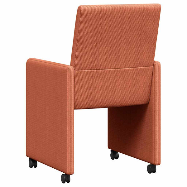 Esszimmerstühle mit Rollen, Rot Orange, 2er-Set