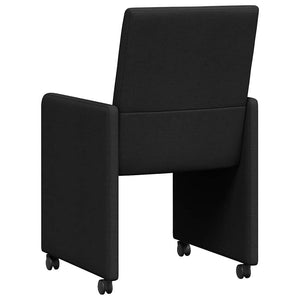 Esszimmerstühle mit Rollen, 2er-Set, Schwarz