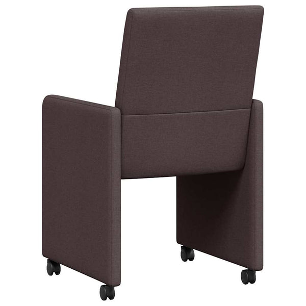 Esszimmerstühle mit Rollen, Dunkelbraun, 2er-Set