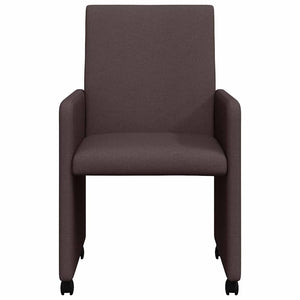 Esszimmerstühle mit Rollen, Dunkelbraun, 2er-Set