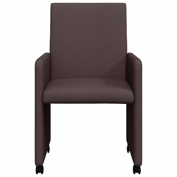 Esszimmerstühle mit Rollen, Dunkelbraun, 2er-Set