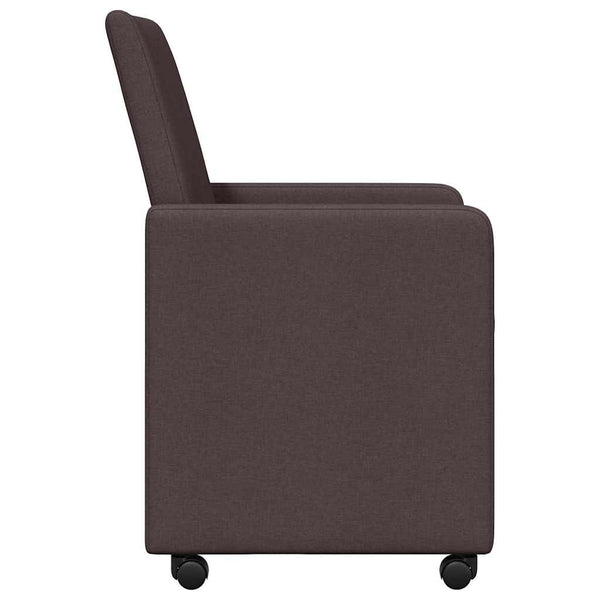Esszimmerstühle mit Rollen, Dunkelbraun, 2er-Set