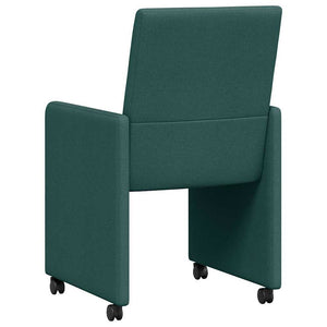 Esszimmerstühle mit Rollen, 2er-Set, Dunkelgrün