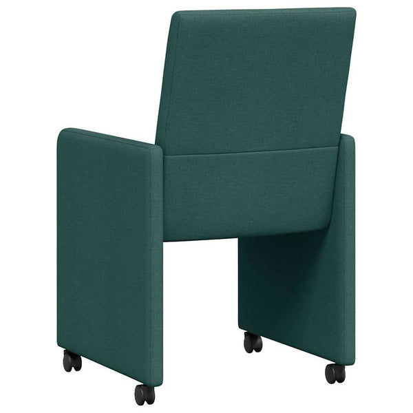 Esszimmerstühle mit Rollen, 2er-Set, Dunkelgrün