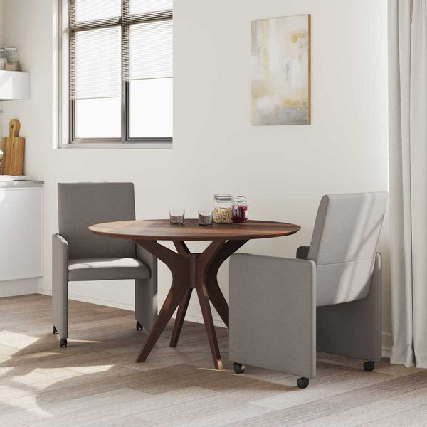 Esszimmerstühle mit Rollen, 2er-Set Taupe