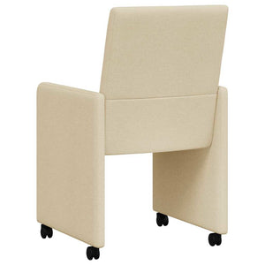 Esszimmerstühle Creme mit Rollen, 2er-Set