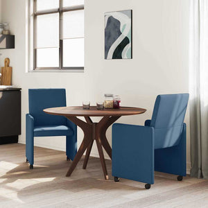 Esszimmerstühle mit Rollen, 2er-Set, Blau