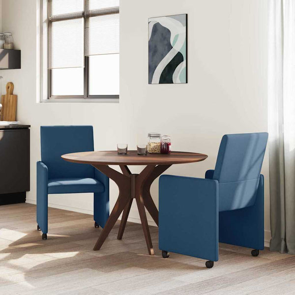 Esszimmerstühle mit Rollen, 2er-Set, Blau