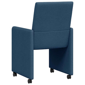 Esszimmerstühle mit Rollen, 2er-Set, Blau