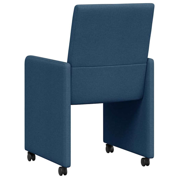 Esszimmerstühle mit Rollen, 2er-Set, Blau
