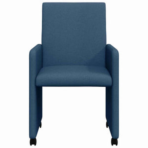 Esszimmerstühle mit Rollen, 2er-Set, Blau