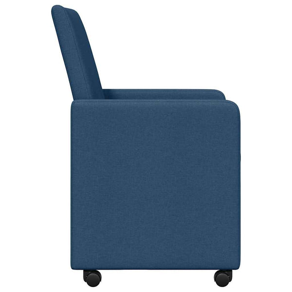 Esszimmerstühle mit Rollen, 2er-Set, Blau