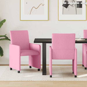 Esszimmerstühle Rosa mit Rollen, 2er-Set