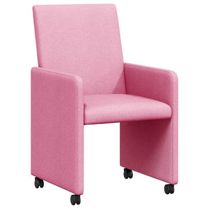 Esszimmerstühle Rosa mit Rollen, 2er-Set