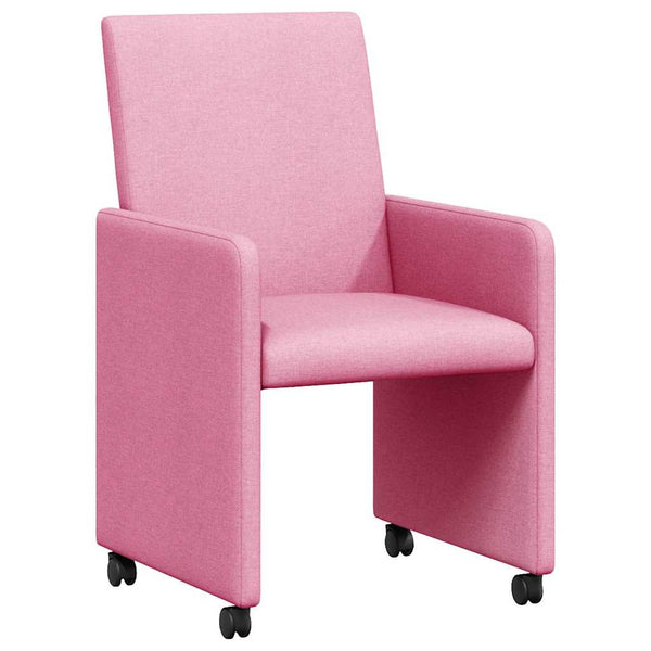 Esszimmerstühle Rosa mit Rollen, 2er-Set