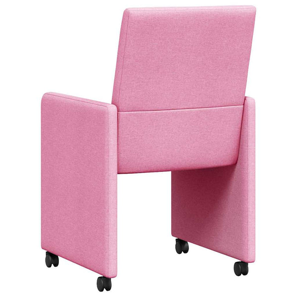 Esszimmerstühle Rosa mit Rollen, 2er-Set