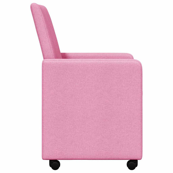 Esszimmerstühle Rosa mit Rollen, 2er-Set
