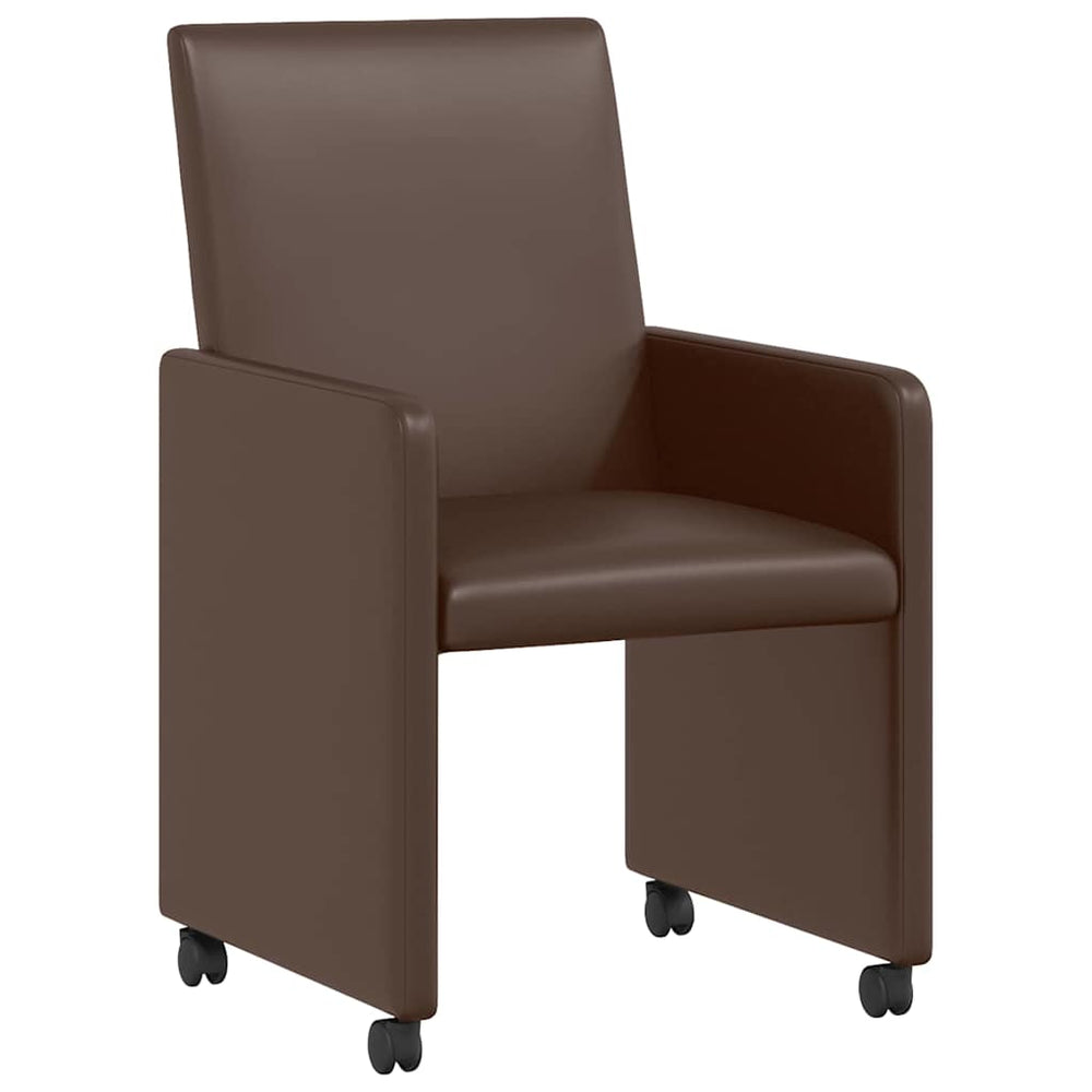 Esszimmerstühle Braun mit Rollen, 2er-Set