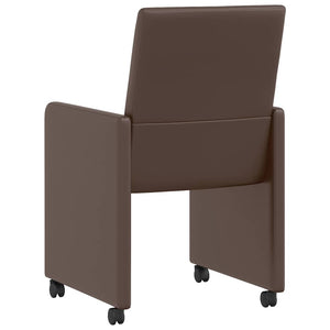 Esszimmerstühle Braun mit Rollen, 2er-Set