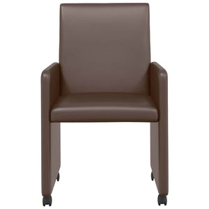 Esszimmerstühle Braun mit Rollen, 2er-Set