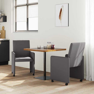 Esszimmerstühle mit Rollen, 2er Set, Grau