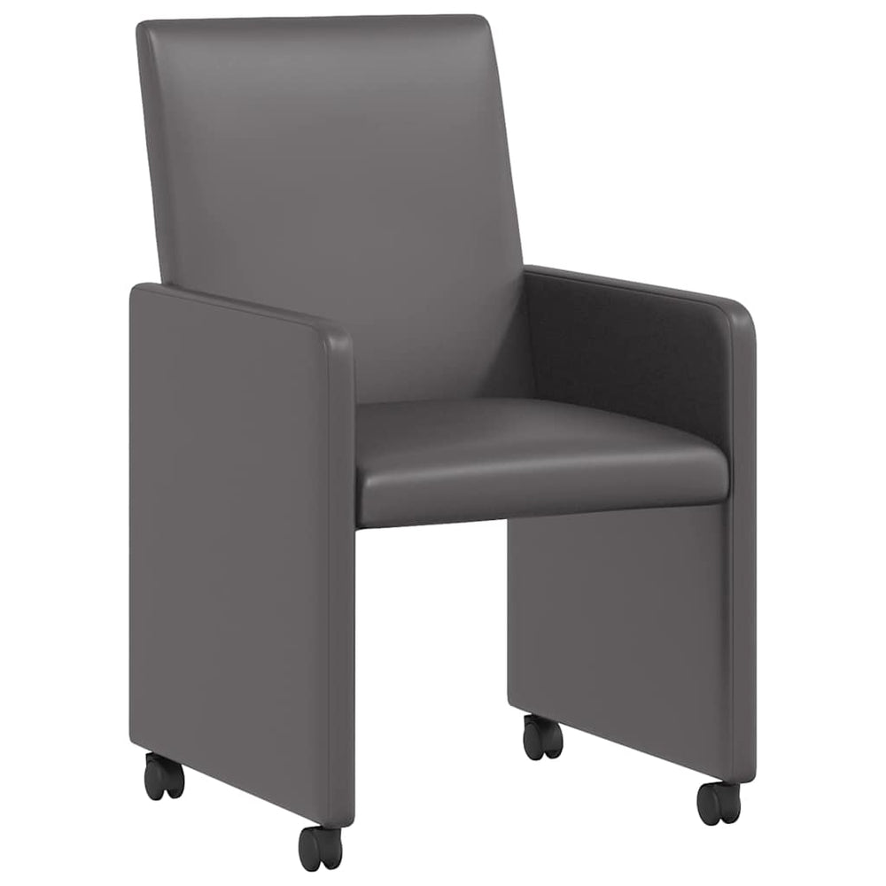 Esszimmerstühle mit Rollen, 2er Set, Grau