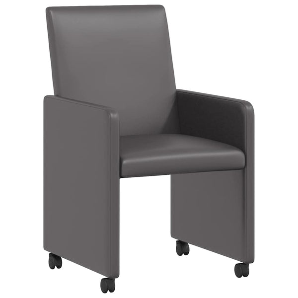 Esszimmerstühle mit Rollen, 2er Set, Grau