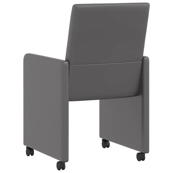 Esszimmerstühle mit Rollen, 2er Set, Grau