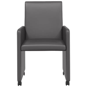 Esszimmerstühle mit Rollen, 2er Set, Grau