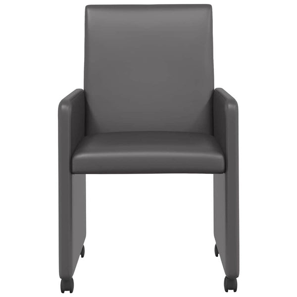 Esszimmerstühle mit Rollen, 2er Set, Grau